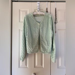 Vintage soft light green button up cardigan.